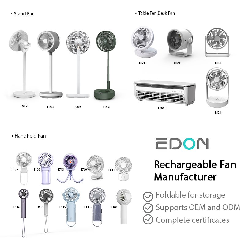 Rechargeable stand fan portable table desk fan manufacturer