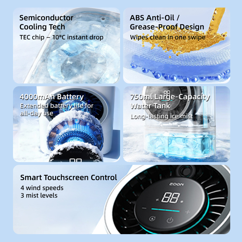 TEC Semiconductor Chip Portable Table Fans Mini Usb Rechargeable Outdoor Misting Cooling Fans