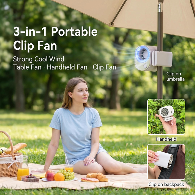 EDON 100-Speed USB-rechargeable Portable Hanging Neck/Waist Clip Wearable Fan for Household Use