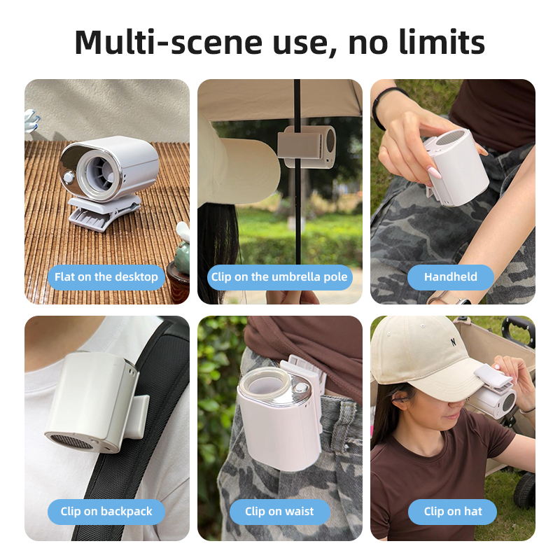 EDON 100-Speed USB-rechargeable Portable Hanging Neck/Waist Clip Wearable Fan for Household Use